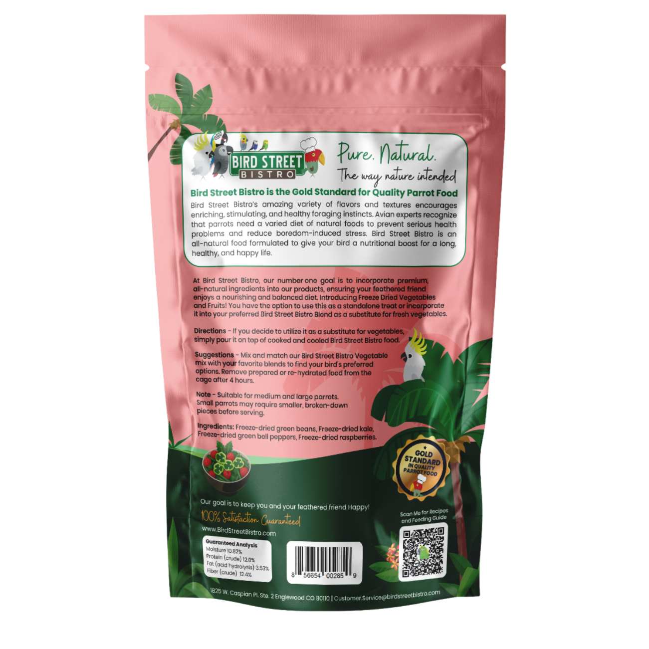 Raspberries & Greens Boost- Parrot Veggies Mix